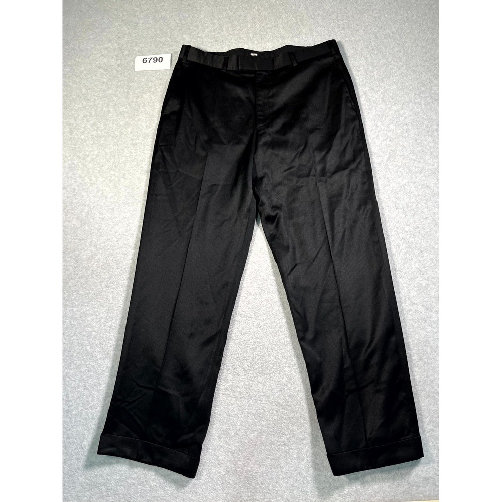 Alexandre London Dress Pants Mens 38 Black Straight Leg Formal Luxury Savile Row